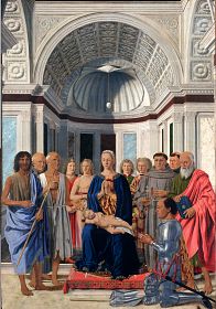 Piero Della Francesca - Brera Madonna                                La Vergine con il Bambino e santi